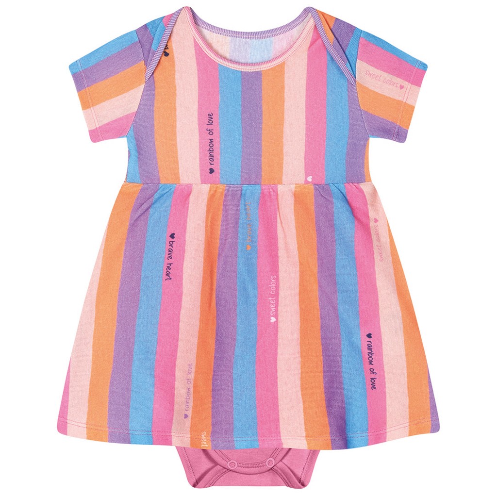 Detalhes do Body Vestido Manga Curta Com Aroma Bebê Feminino Marisol