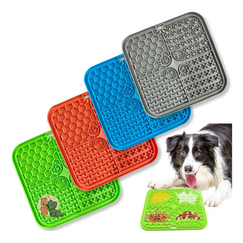 Tapete De Lamber Quadrado 20cm x 20cm para cães cachorros Ração pastosa passa tempo interativo