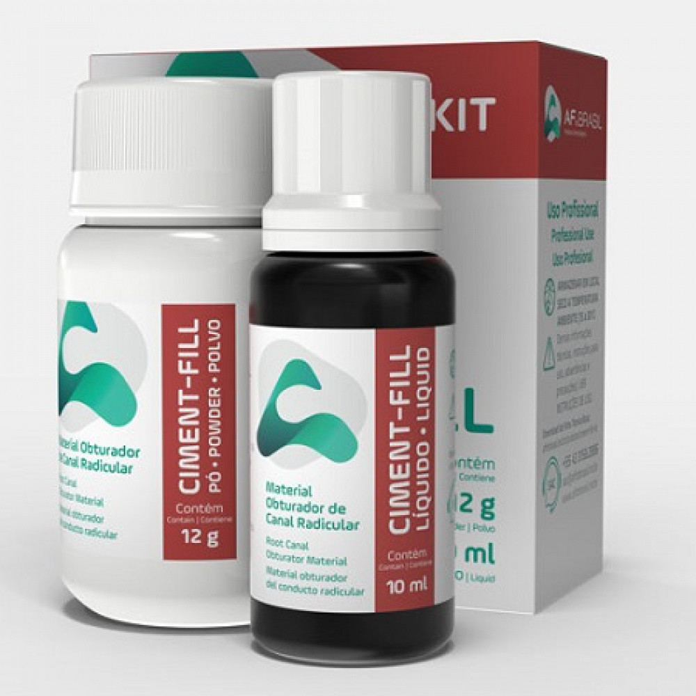Ciment-Fill Kit cimento endodontico - AAF com 12g de pó e 10ml de liquido validade 02-27 em Oferta na Shopee