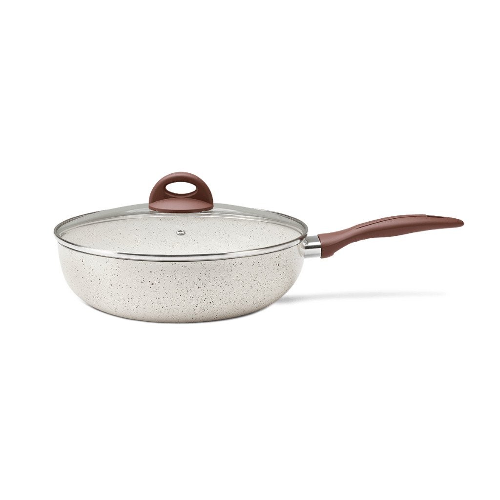 Wok com Tampa 28cm 3,4 litros Smart Plus com Indução Vanilla Brinox