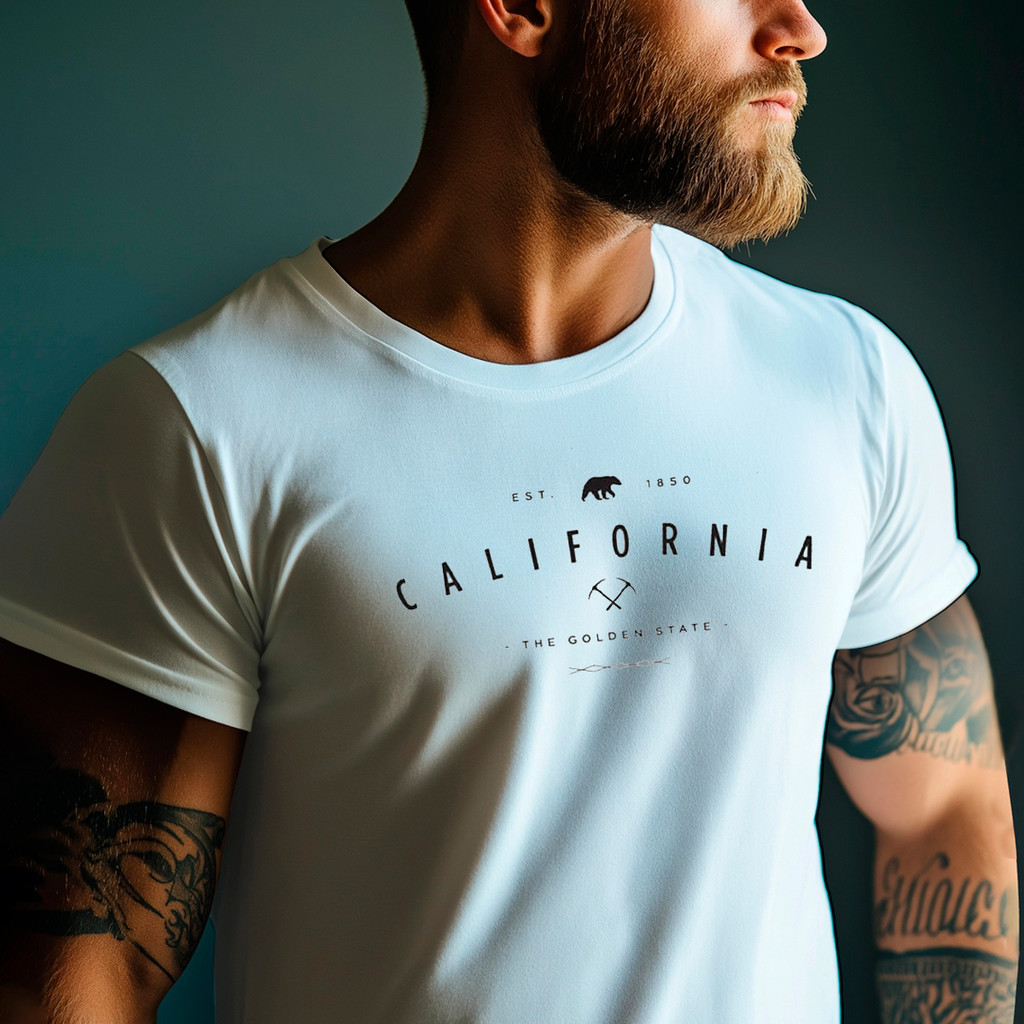 Camiseta Masculina Estampa California Algodão Premium Estilo