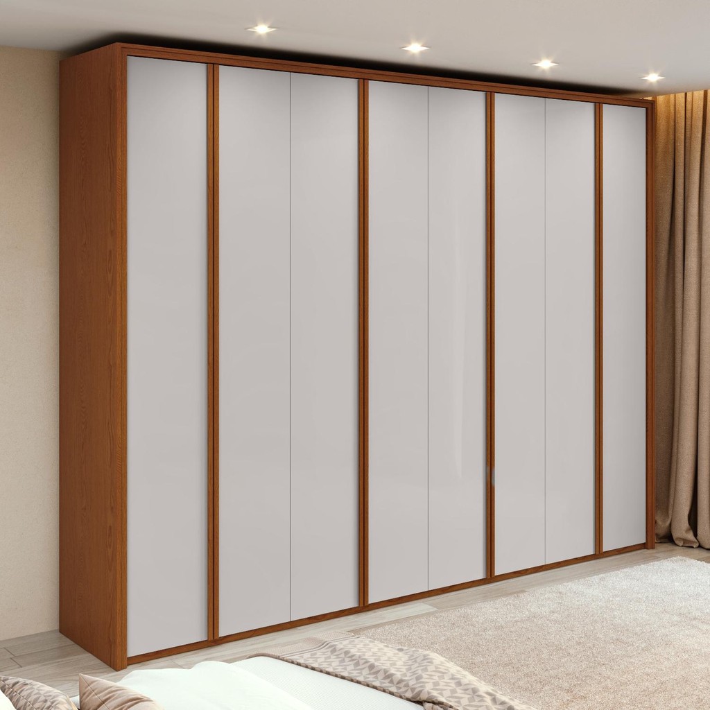 Guarda-Roupa Casal 100% MDF 8 Portas Easy Glow Frassino/Off White em Oferta na Shopee