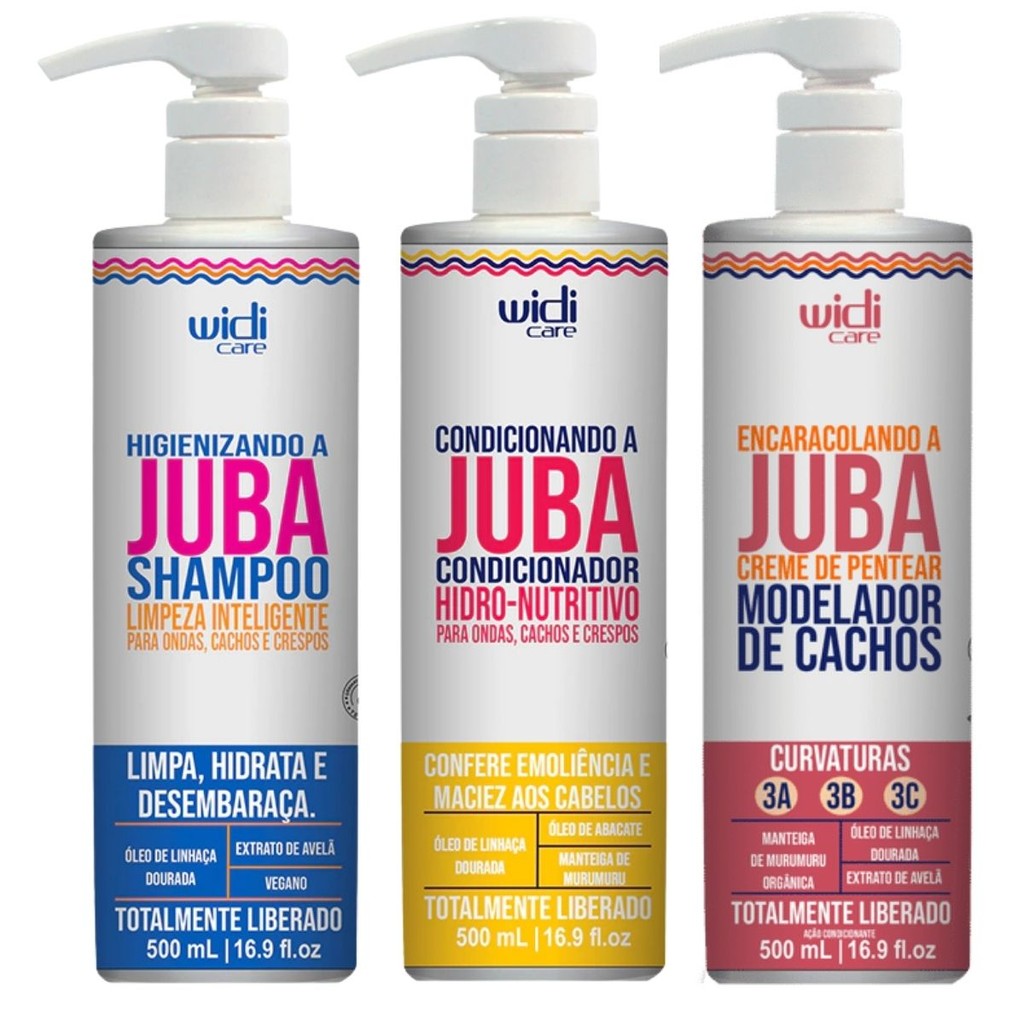 Kit Shampoo Higienizando A Juba + Condicionador Hidro Nutritivo + Encaracolando A Juba Mod...