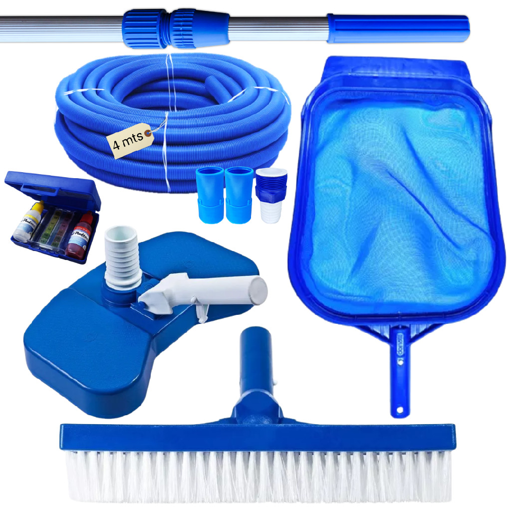 KIT LIMPEZA PISCINAS MANGUEIRA ECOLÓGICA 4MT CABO 2MT ESTOJO em Oferta na Shopee