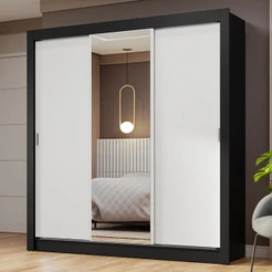 Guarda-Roupa Casal 3 Portas de Correr com Espelho Nobre Madesa