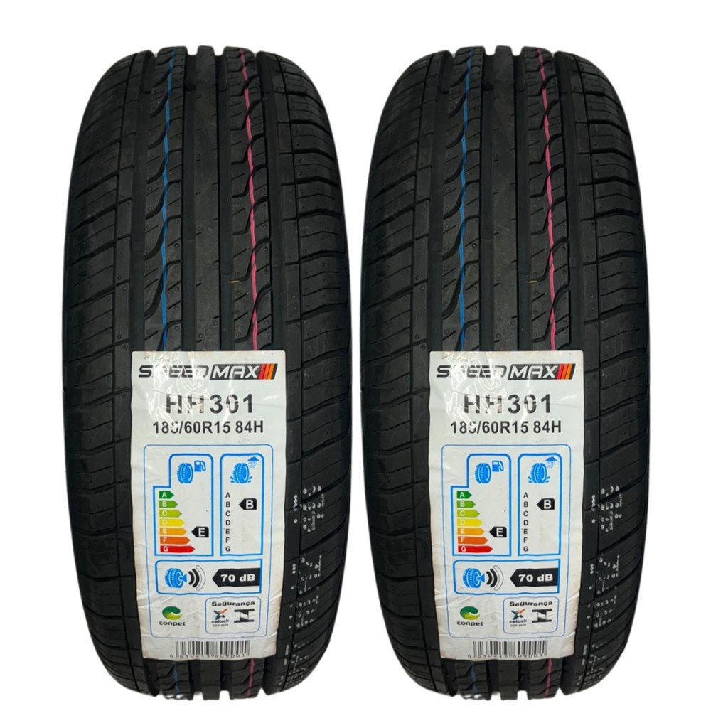 Detalhes do KIT 02 PNEUS 185/60R15 84H HH301 SPEEDMAX ARO 15 SANDERO MERIVA ONIX ARGO HB20 FOX POLO