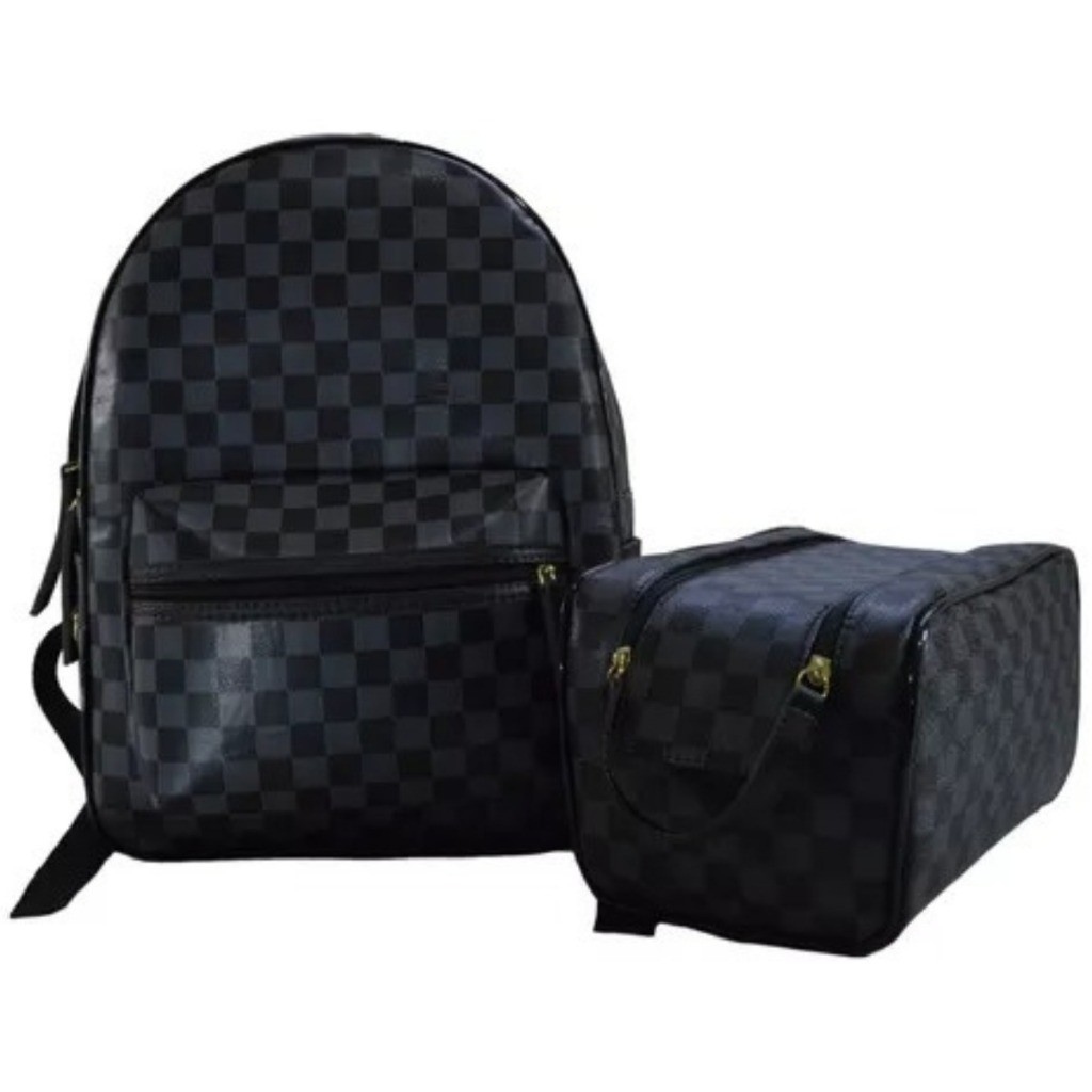Kit Bolsa Mochila Com Necesserie Conjunto Costa Porta Maquiagem Chuteira MK