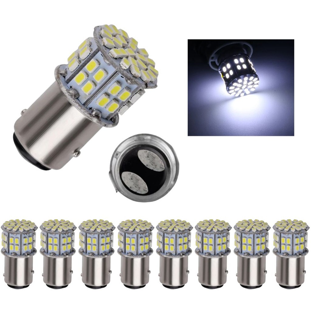 KIT 10 LAMPADA 50 LED BAY15D 2 POLO P21/5W 1157 1034 BRANCO 12V