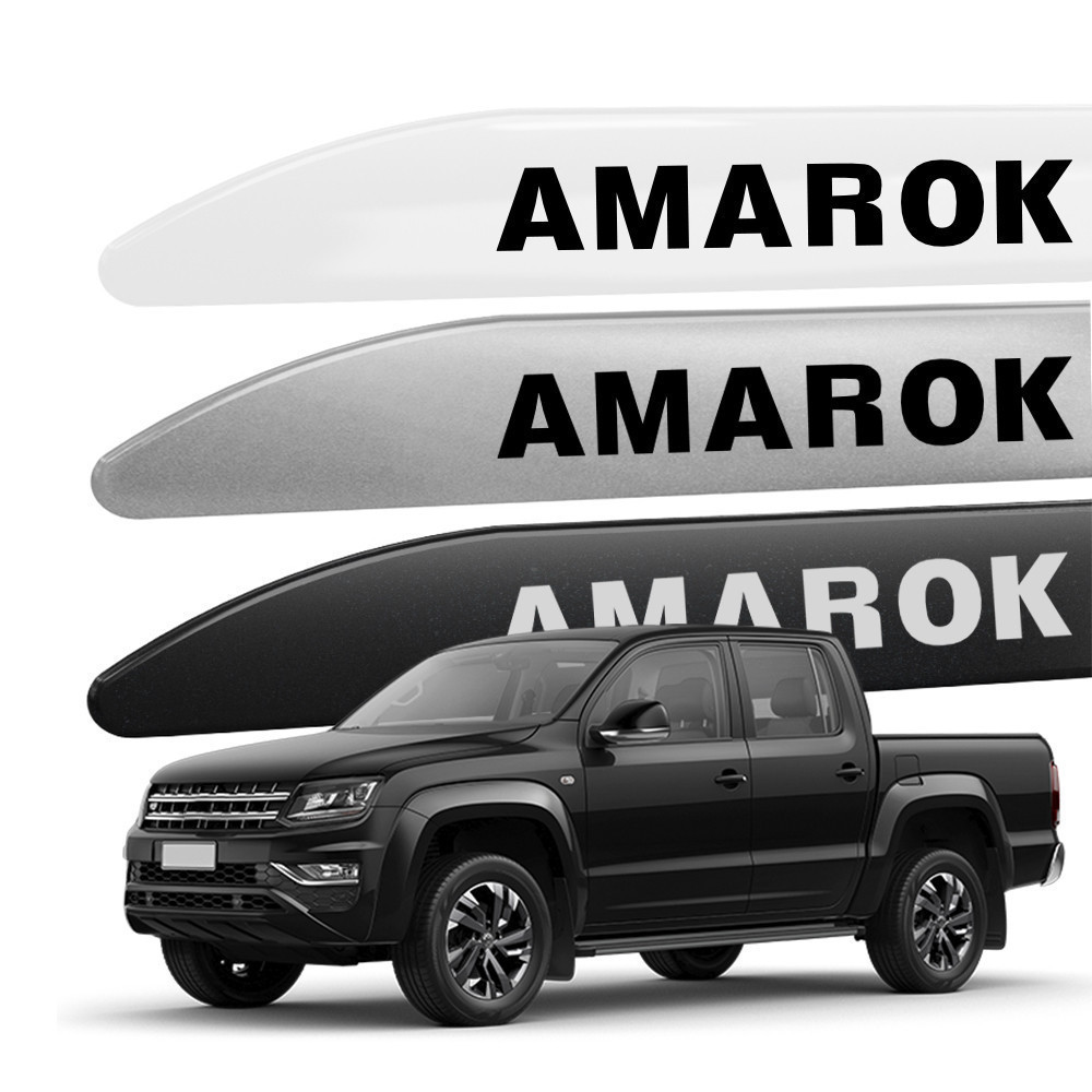 Friso Lateral Amarok 2010 a 2023 Ponta Facao Cor Original e com Grafia em Adesivo - Modelo Universal Compatível