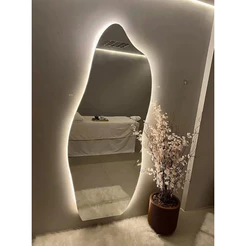 Espelho Orgânico Flame 170x70 E06 com LED Branco Frio 110V 6000K – Sofisticação e Clareza