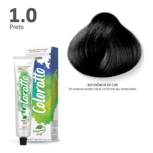 Kit Tintura Coloratto Itallian  Coloração Preto Tom 1 Preto em Oferta na Shopee