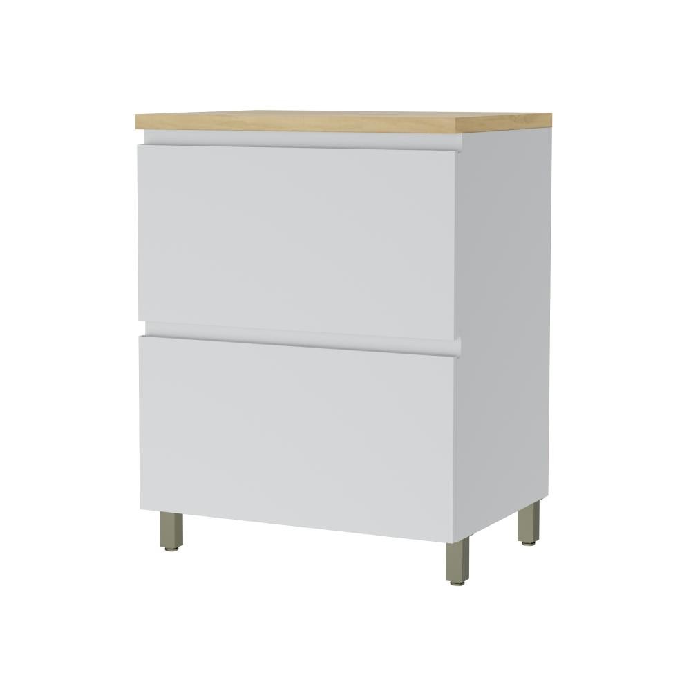 Balcão Cozinha Rainha MDF 1 Porta 1 Gaveta Branco Nature