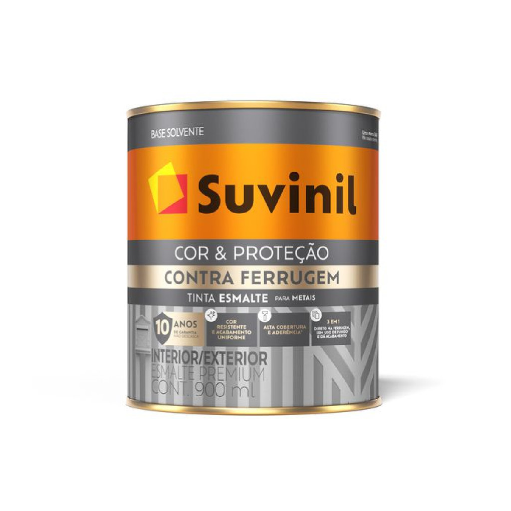 ESMALTE SUVINIL CONTRA FERRUGEM BRILHANTE 900ML VÁRIAS CORES em Oferta na Shopee