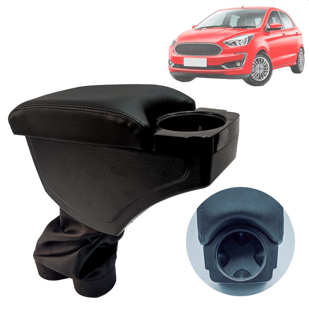 Descanso Encosto de Braço Ford Ka Hatch Sedan 2004 Até 2014 2015 2016 Couro Ecológico