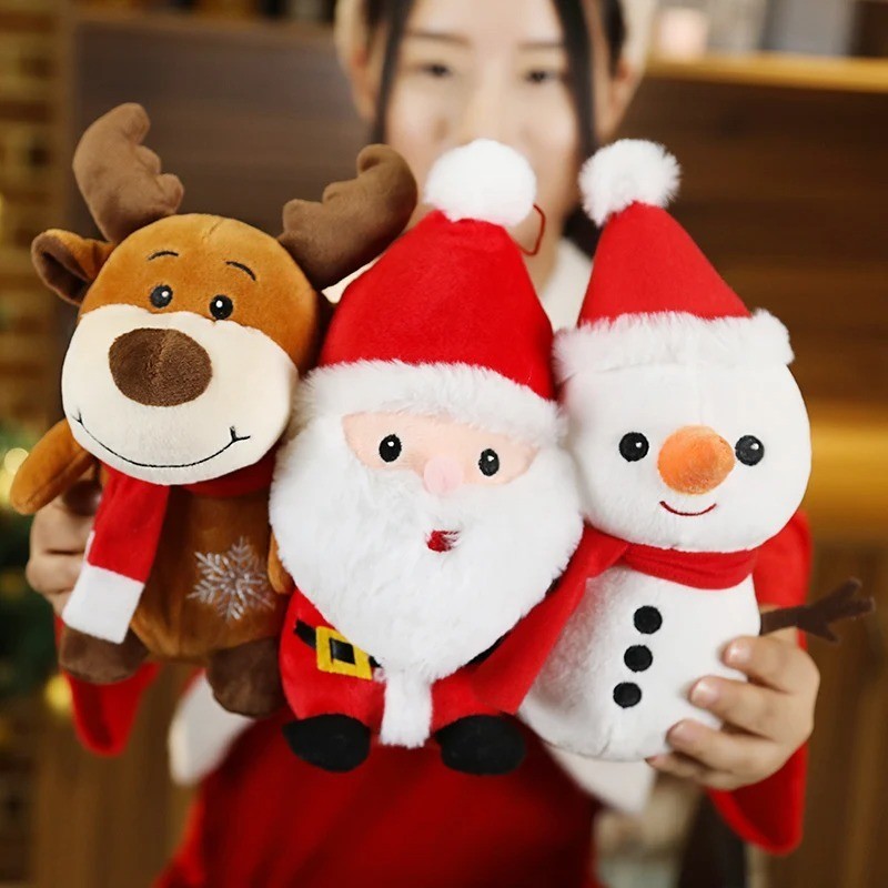 Boneco de Natal Pelúcia Papai Noel Boneco De Neve Rena Decoração Natal