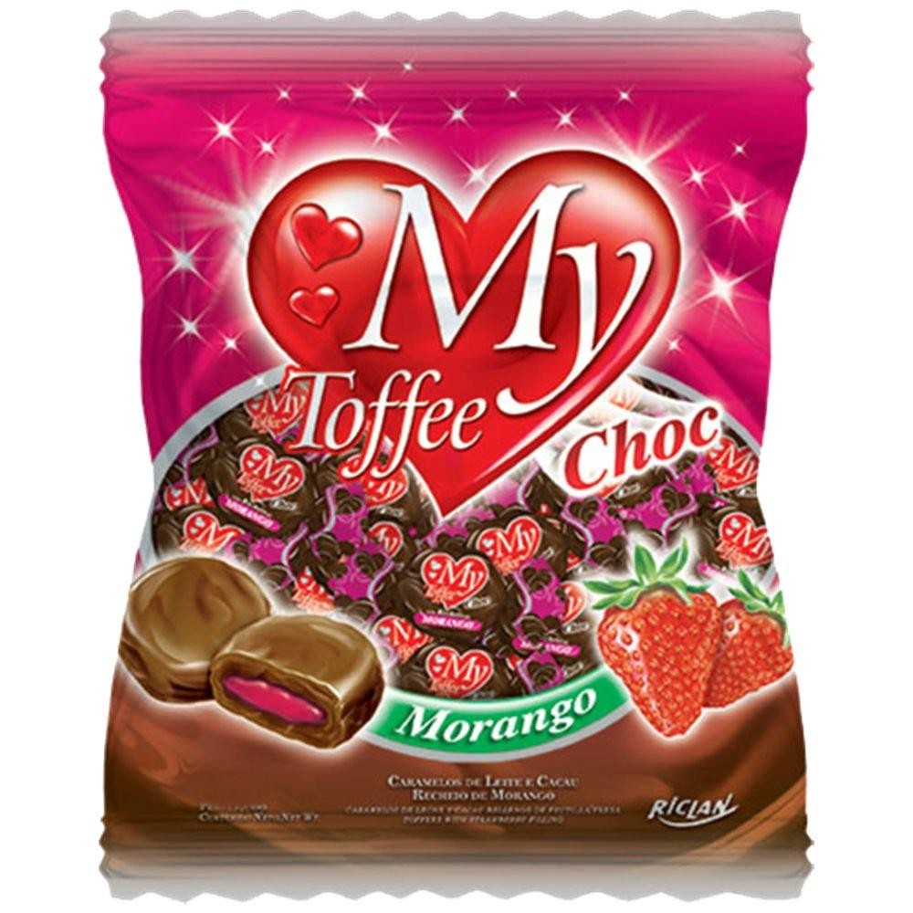 Bala My Toffee Caramelo Sabor Morango 500g - Riclan