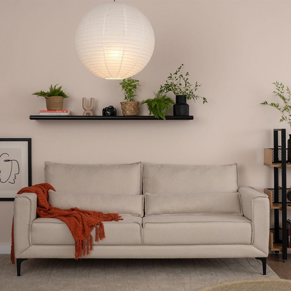 Sofá 3 Lugares Versatti Linho Bege 210 cm em Oferta na Shopee
