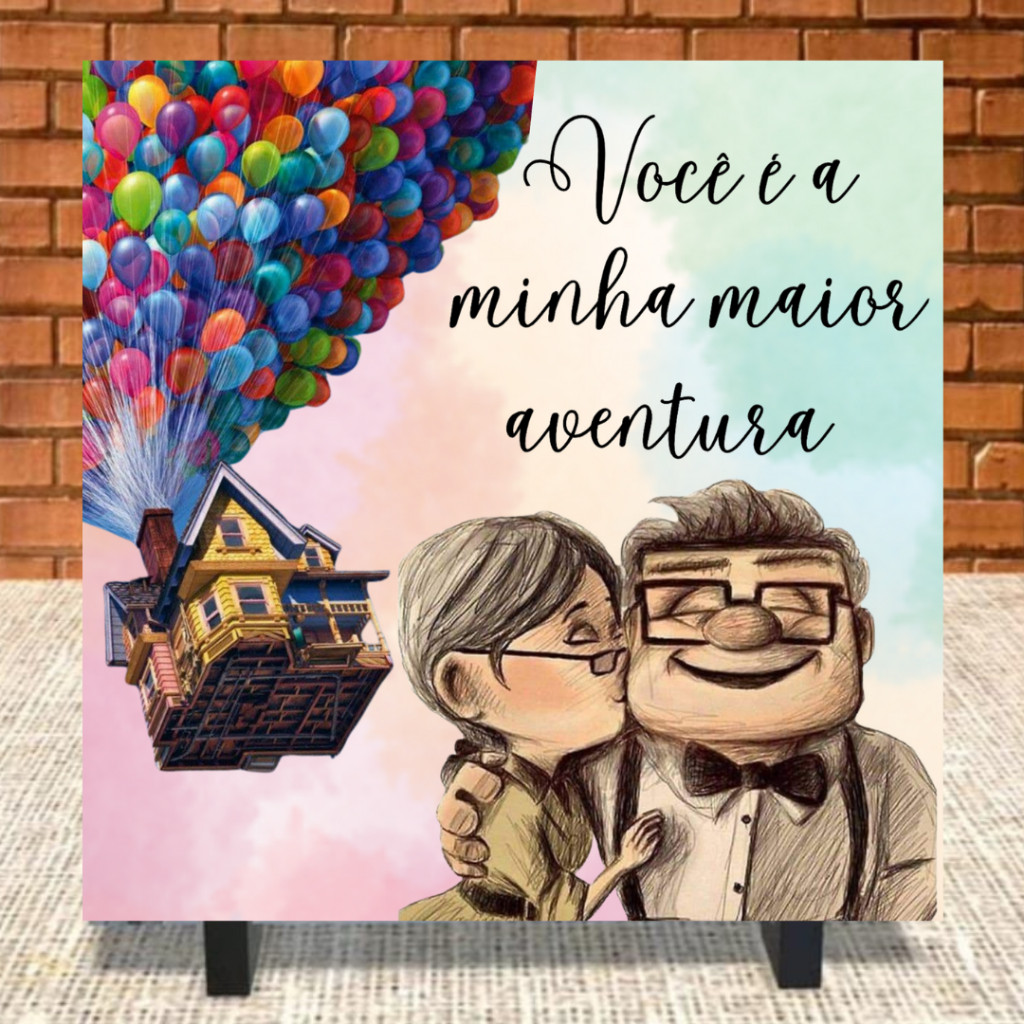 azulejo  Up Altas Aventuras COM SUPORTE 20x20cm ou 15x15cm filme casal promoção mais vendidos