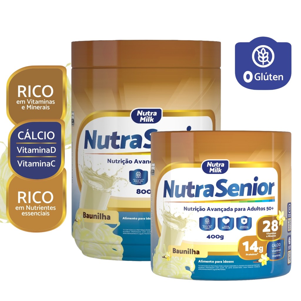 Melhor Nutra Senior Adulto 50+ Completo para idosos e rico em Vitaminas e Minerais