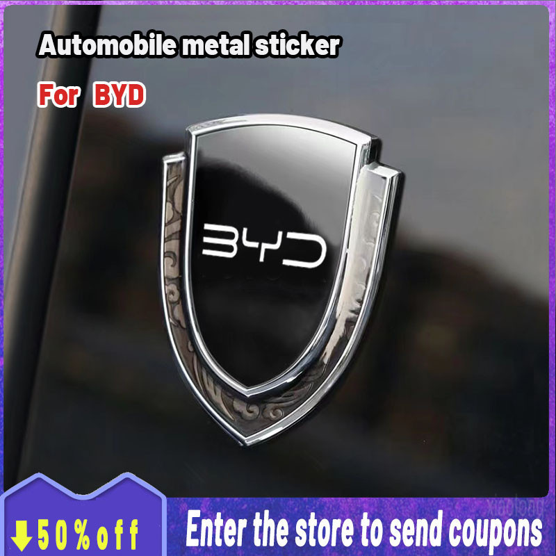 [Promo] Para BYD Adesivo para carroceria de carro de alta qualidade Auto 3D Carbon Fiber Shield Window Emblem Badge Meta em Oferta na Shopee