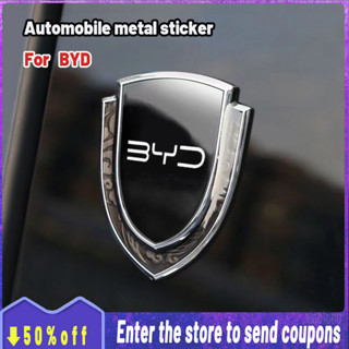 [Promo] Para BYD Adesivo para carroceria de carro de alta qualidade Auto 3D Carbon Fiber Shield Window Emblem Badge Meta em Oferta na Shopee