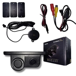 Câmera de Ré Com Sensor de Ré Universal 12V Carro Automotivo Estacionamento Aviso Sonoro