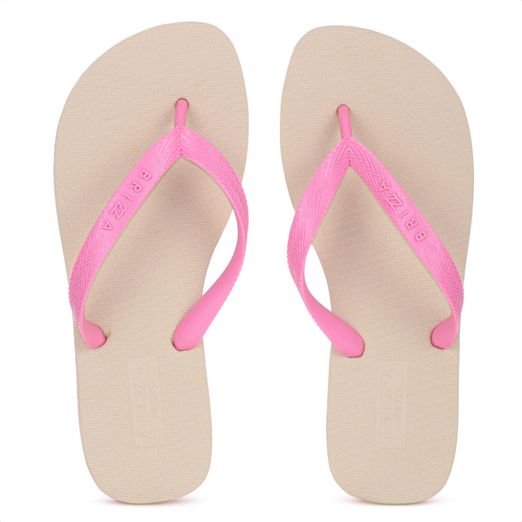 Chinelo Brizza Arezzo Tira Duo Bicolor Roma Basics Rosa - Feminino em Oferta na Shopee