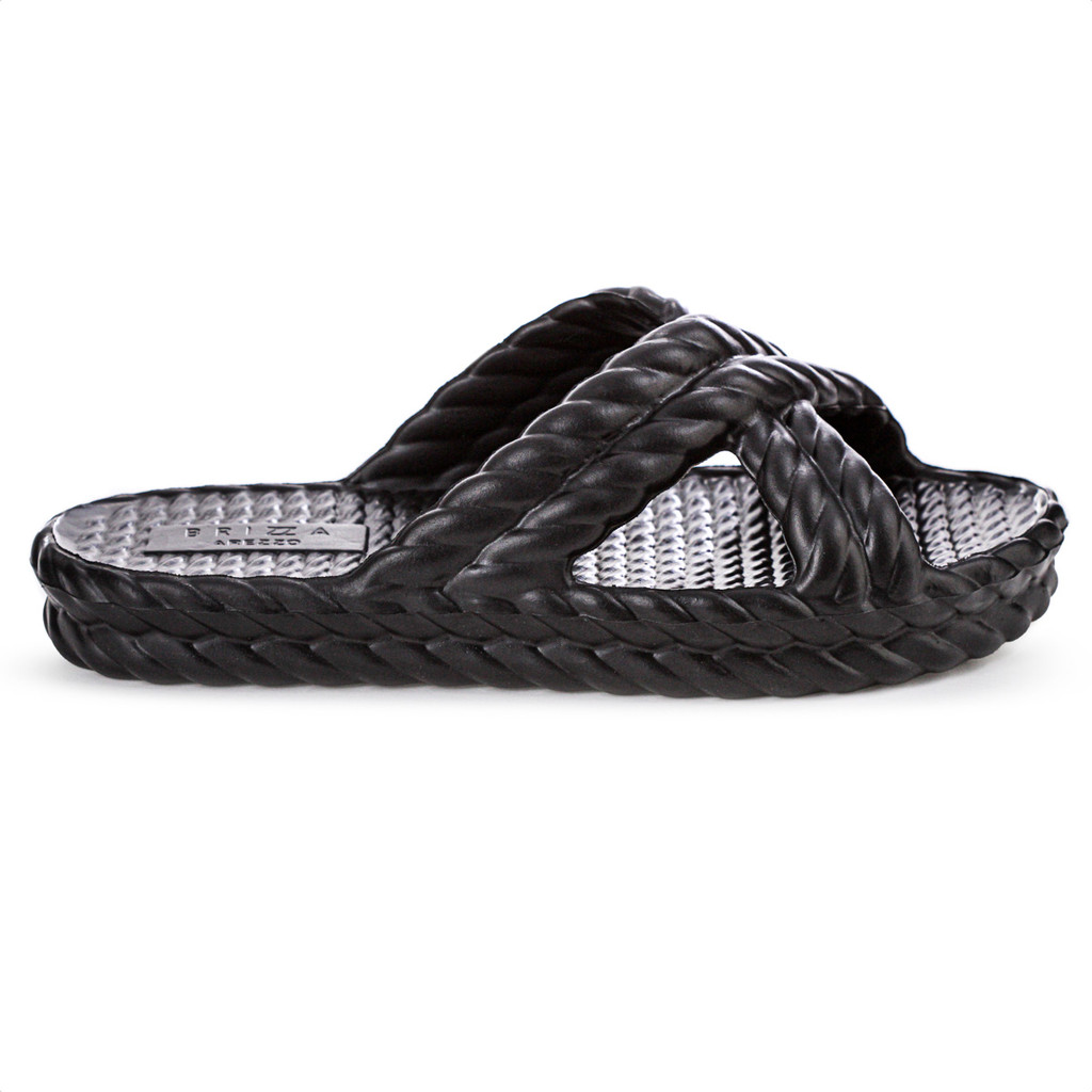 Chinelo Brizza Arezzo EVA Trançado Preto - Feminino em Oferta na Shopee
