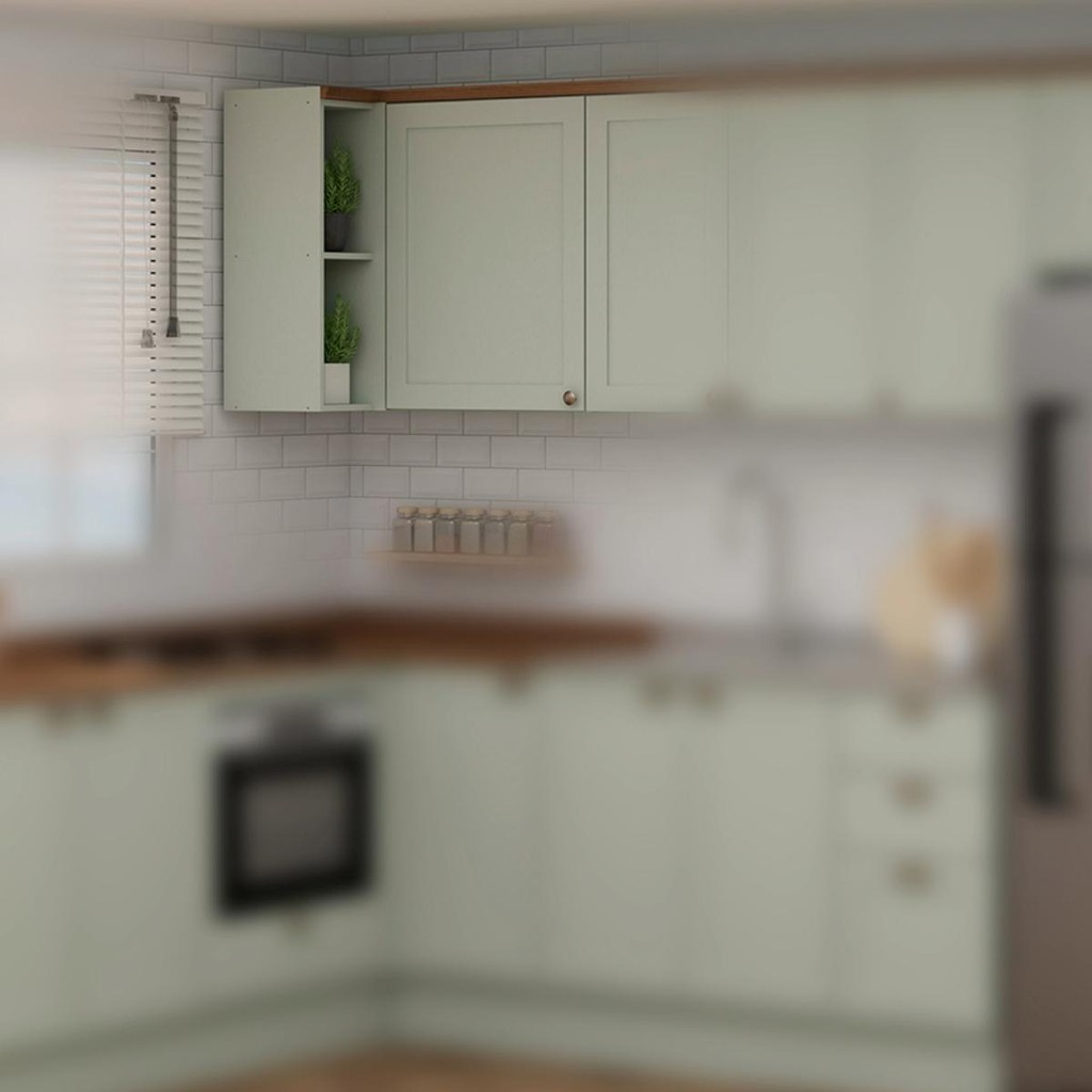 Armário de Cozinha Genialflex Iluminata Aéreo Hortelã em Oferta na Shopee