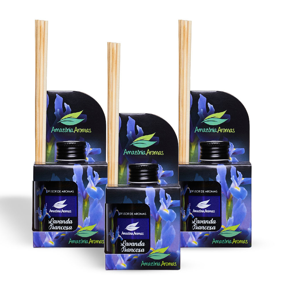 Kit 3 Difusor de Ambiente - Lavanda Francesa 270ml Amazônia Aromas