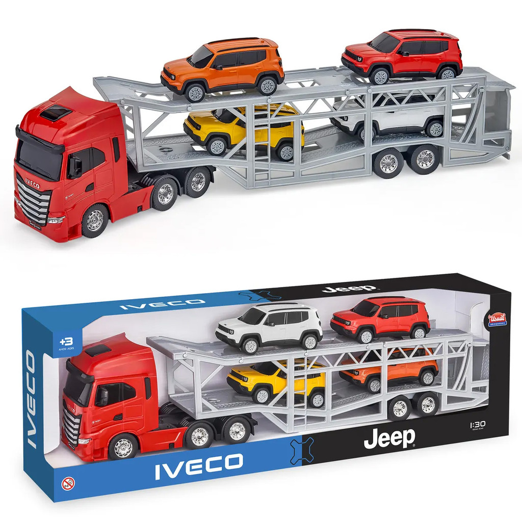 Caminhão Cegonheira Iveco 4 Jeep Renegade Caminhão Brinquedo