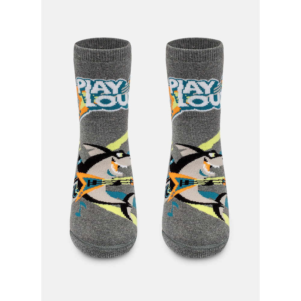 Meia Soquete Com Sola Emborrachada Menino Teen Tubrão Music - Puket em Oferta na Shopee