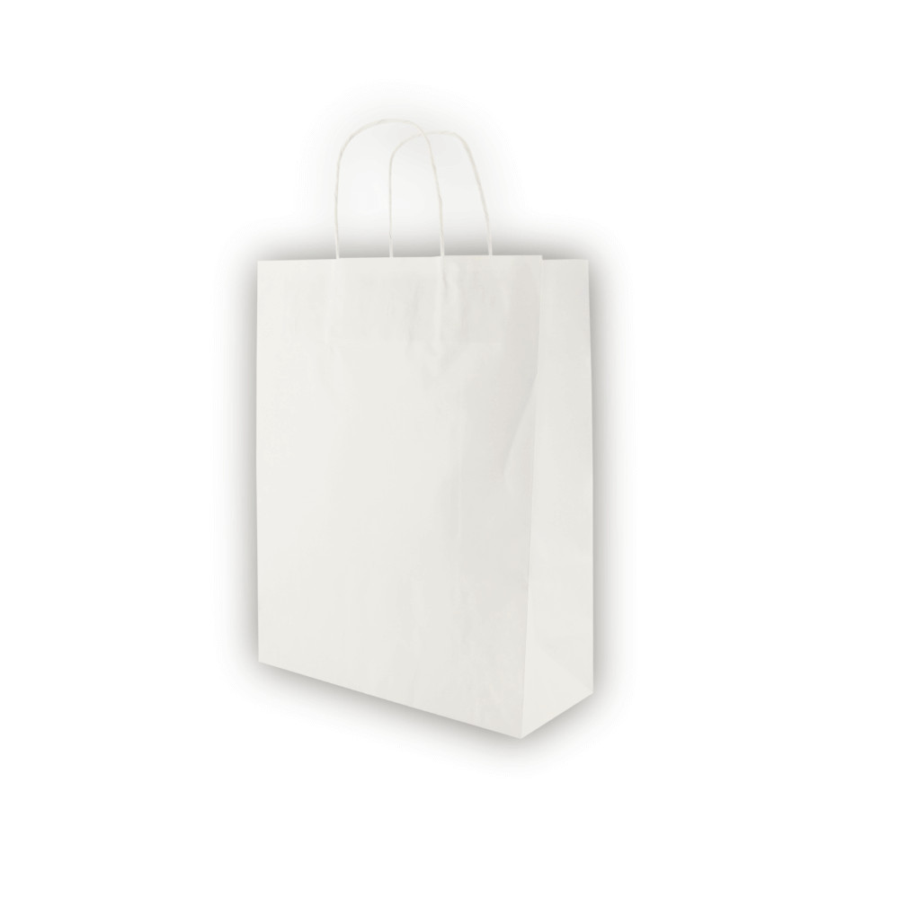 Sacola de Papel Branca Econômica M  - 50 Unidades em Oferta na Shopee