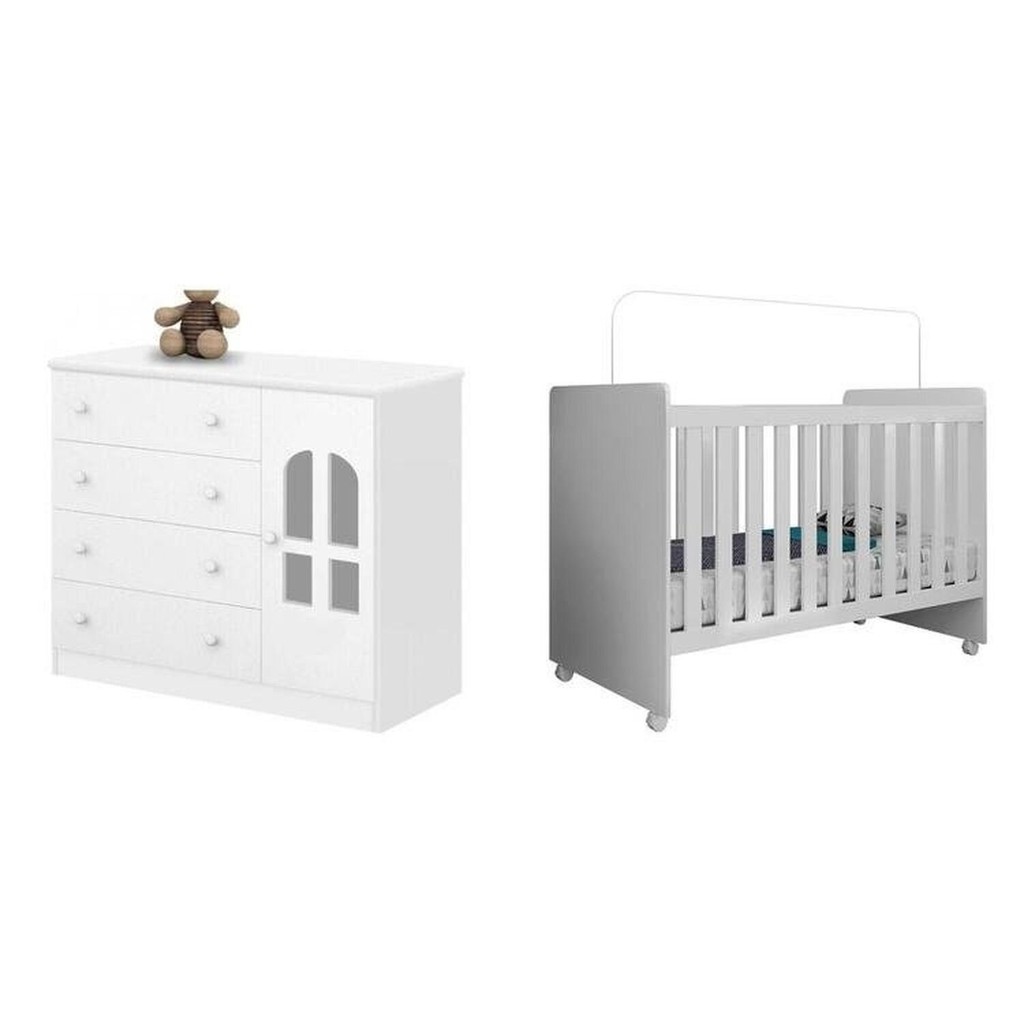 Quarto Infantil Berço Catatau e Cômoda Alvin
