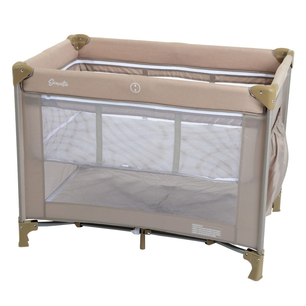 Berço Portátil Sonata Bege Burigotto Chiqueiro Cercado Bebê em Oferta na Shopee