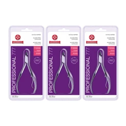 Kit 3 Alicate De Cutícula 777 Inox Profissional Unha Mundial