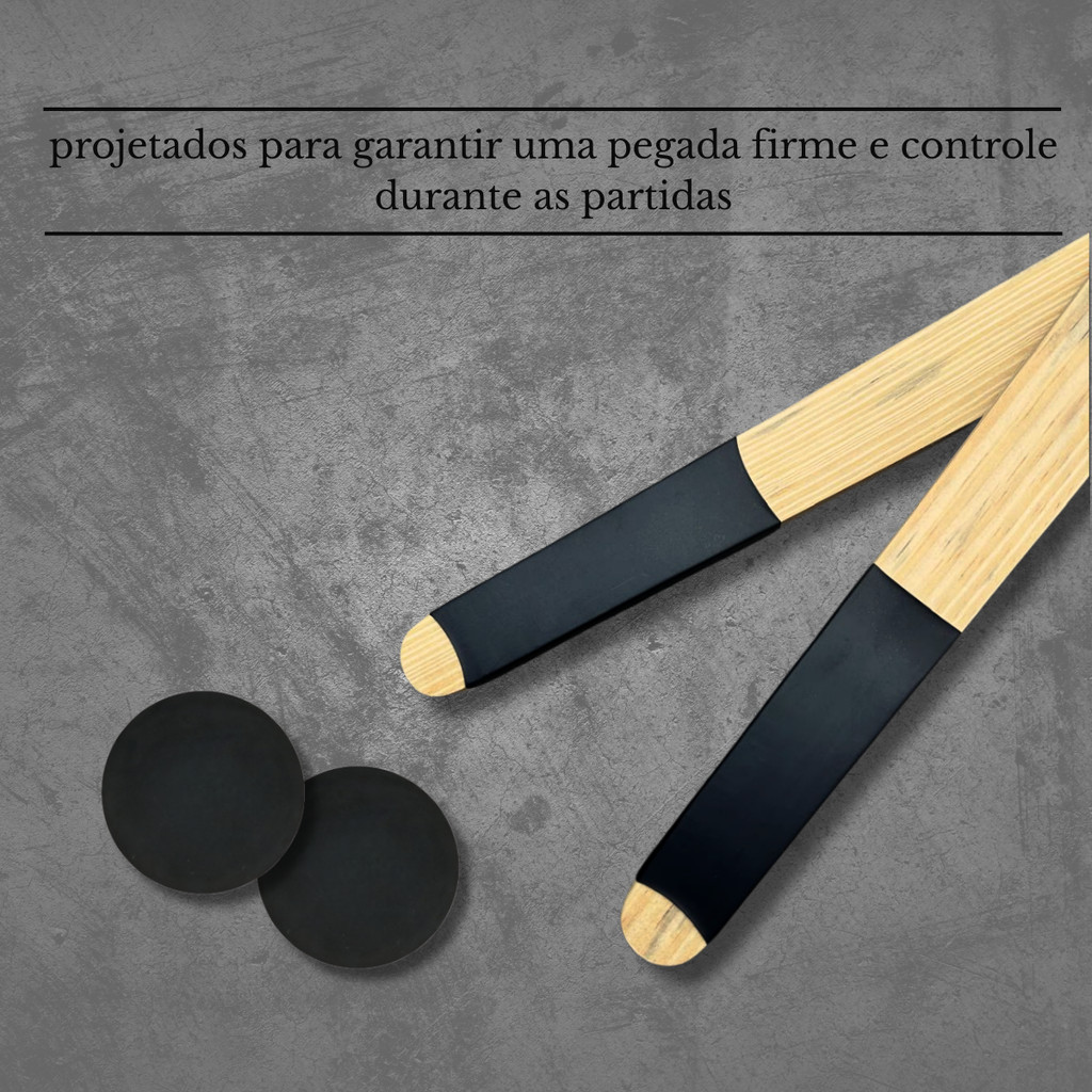 Kit 2 Tacos Com Bola Esporte Brinquedo Educativo Jogo Betes Tacos Cor Bege — imagem 2 de 2