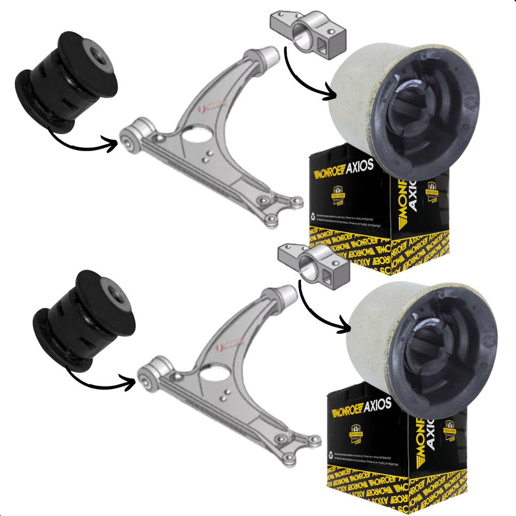 KIT 4 Buchas Bandeja Leque Tiguan Jetta Passat CC Reforçada