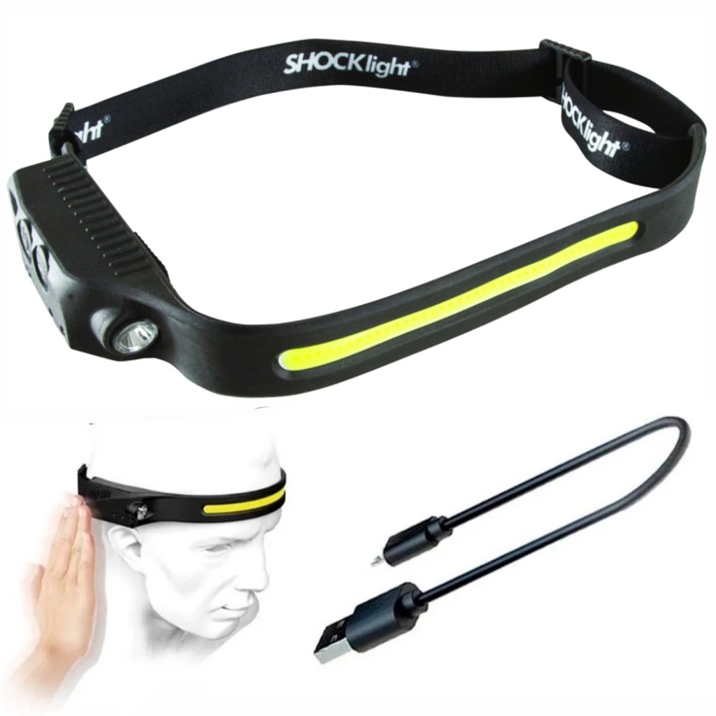 Lanterna Led Cabeça Headlamp Shocklight Trilha Recarregável em Oferta na Shopee