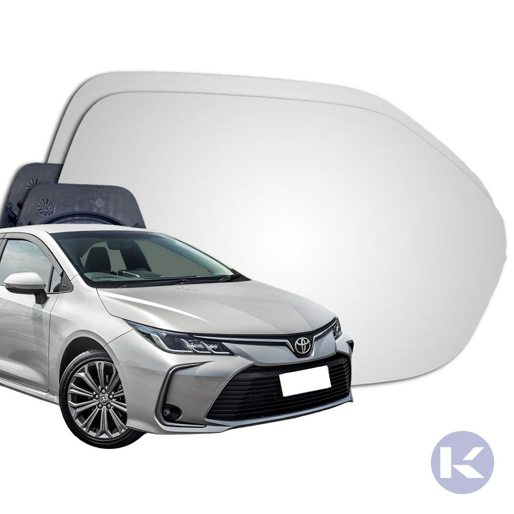 Lente Espelho Retrovisor Convexo Com Base Corolla 2020 a 2025
