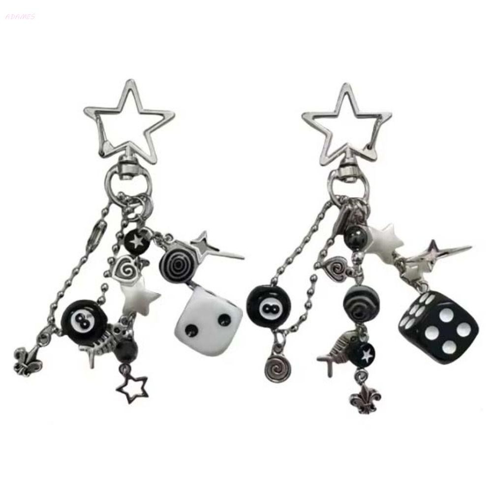 Chaveiros ADAMES Rockstar , Chaveiro De Aranha Preto E Branco Em Formato De Estrela , Feitos À Mão Com Pingente Y2k Cont em Oferta na Shopee