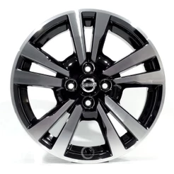 Kit 4 Rodas Aro 16 4X100 Nissan Kicks Sl Preto Diamantado Bicos de Brinde Envio Imediato S33