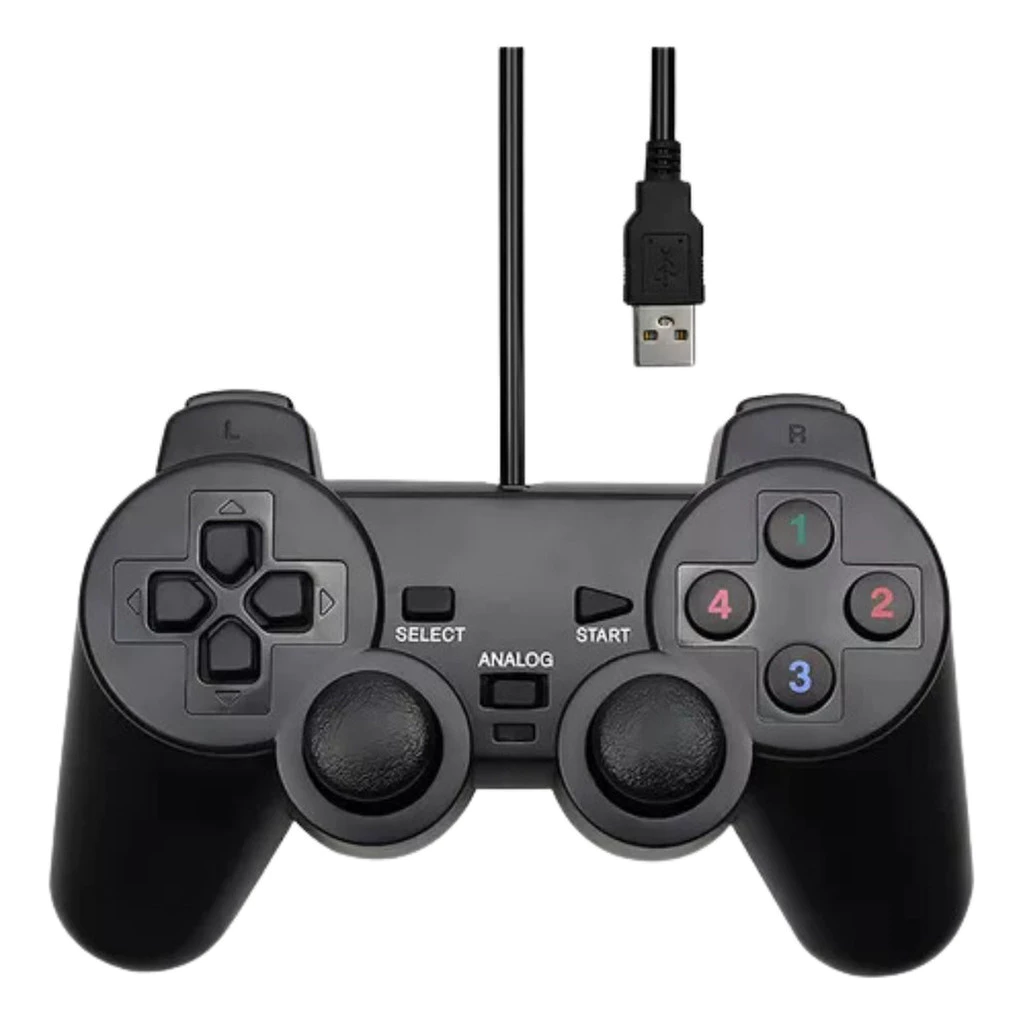 Kit 2 Controles USB Kapbom Joystick para PC/Notebook/Jogos Retrô