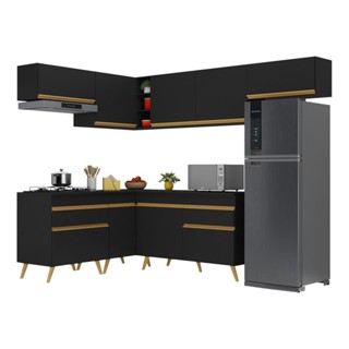 Armário de Cozinha Completa de Canto Veneza Multimóveis V2069 em Oferta na Shopee