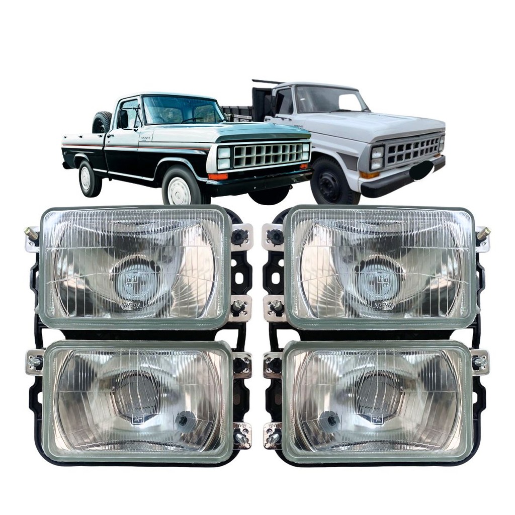 Par Farol Bloco Dianteiro Principal Para Ford F1000 F4000 1985 a 1991 Nino VF211400 VF211500