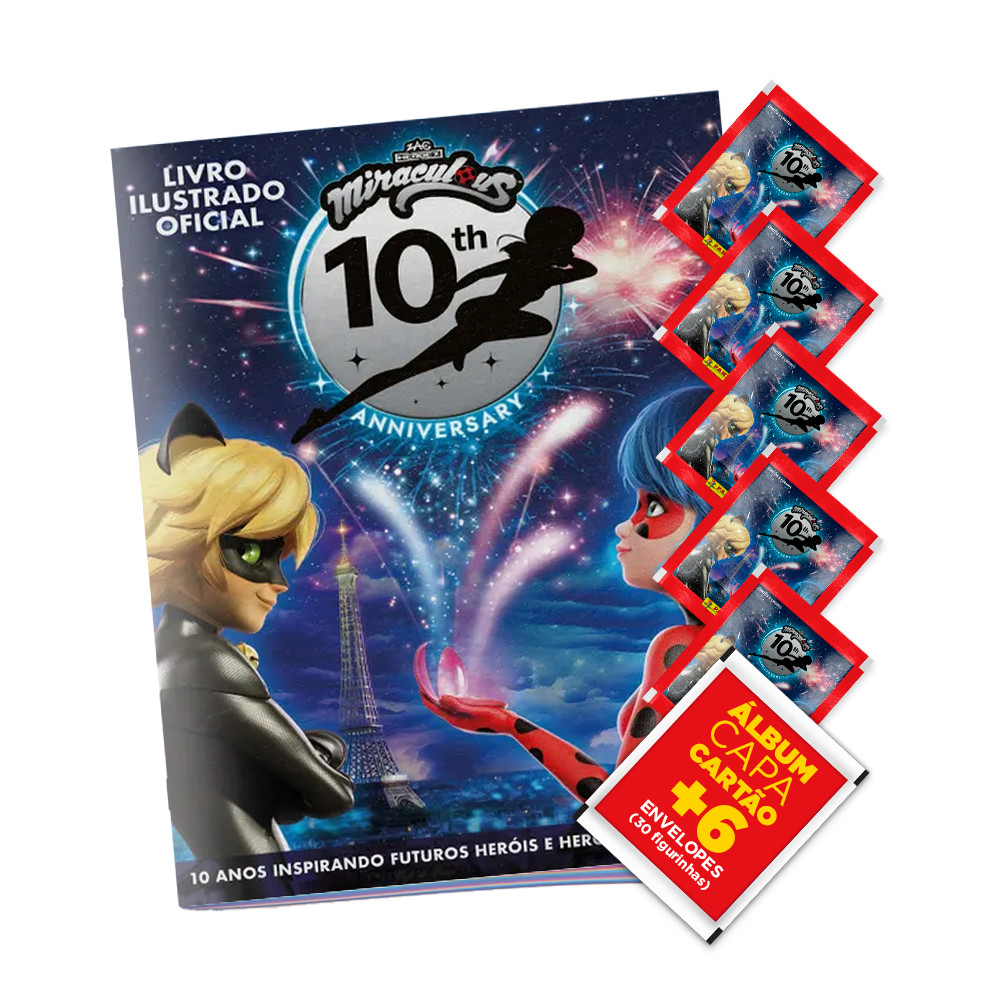 Ladybug 2025 - Álbum Capa Cartão + 06 envelopes (30 Figurinhas) - Novo