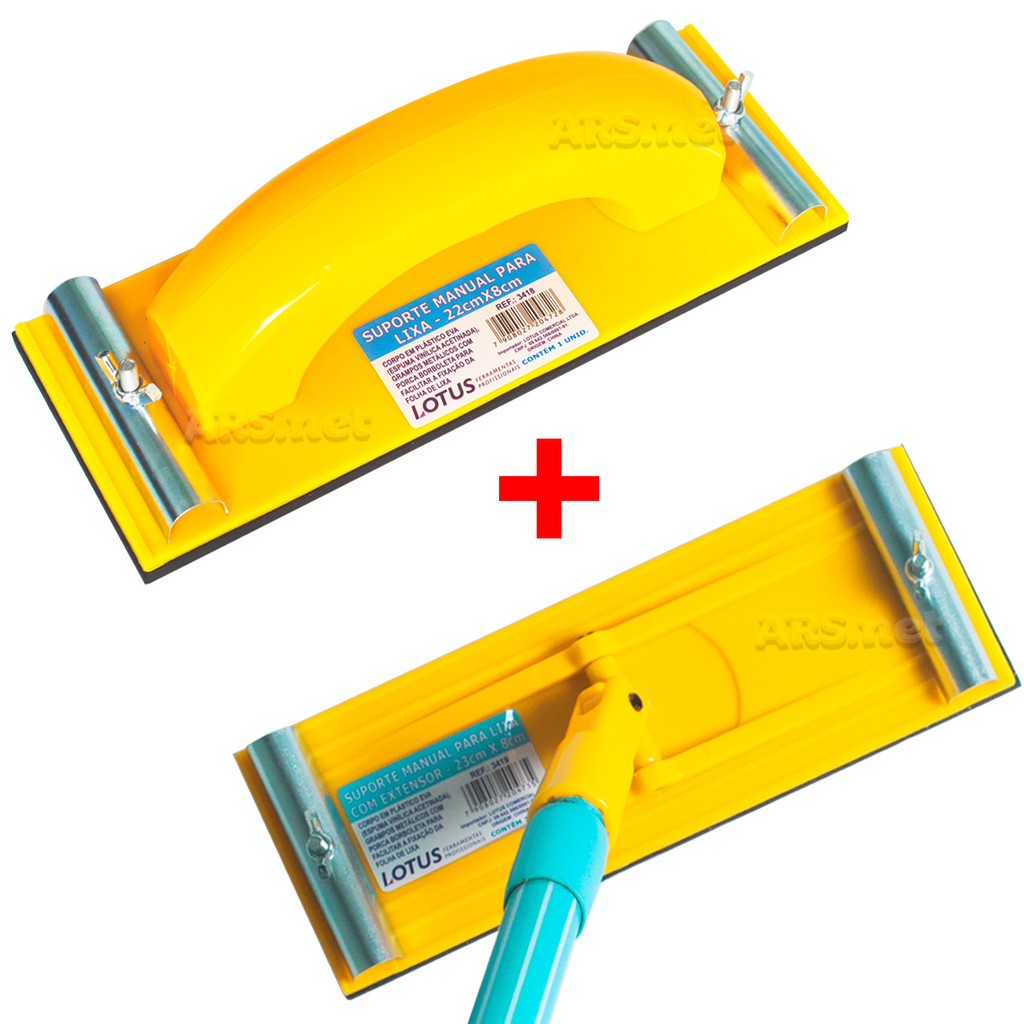 Kit 2 Lixadeira Manual Plástica Suporte de Lixar Parede Lixador de Parede Madeira Lixa Construção