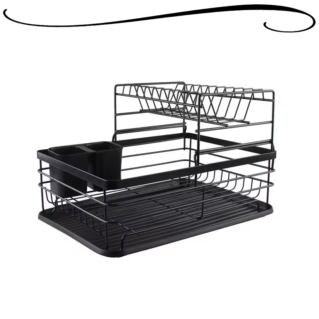 Escorredor de Louça 2 Andares Inox com Porta Talheres