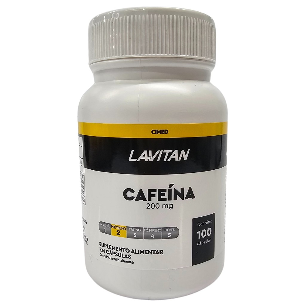 Suplemento Alimentar Cafeína 200mg Lavitan Cimed Com 100 cápsulas Suplemento Alimentar Cafeína 200mg Lavitan Cimed Com 100 cápsulas