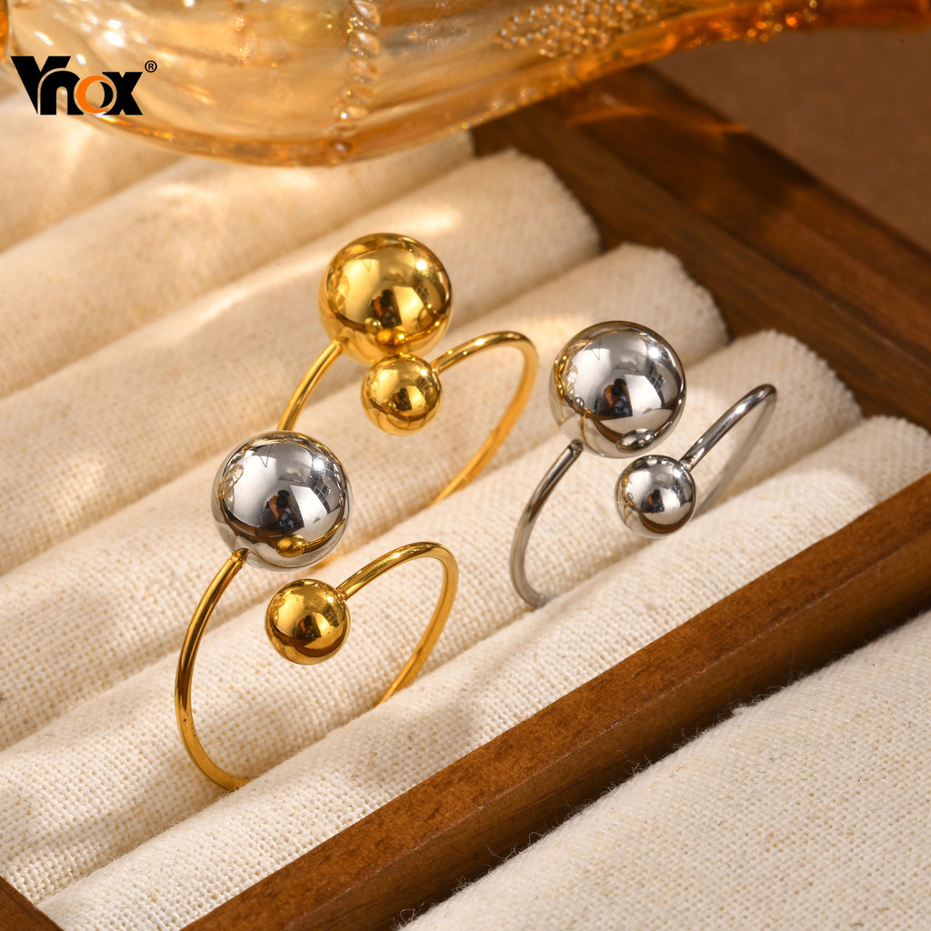 Anel Aberto Ajustável De Camada Dupla Vnox Para Mulheres Meninas De Dedo Personalizado De Aço Inoxidável Joias Presentes em Oferta na Shopee